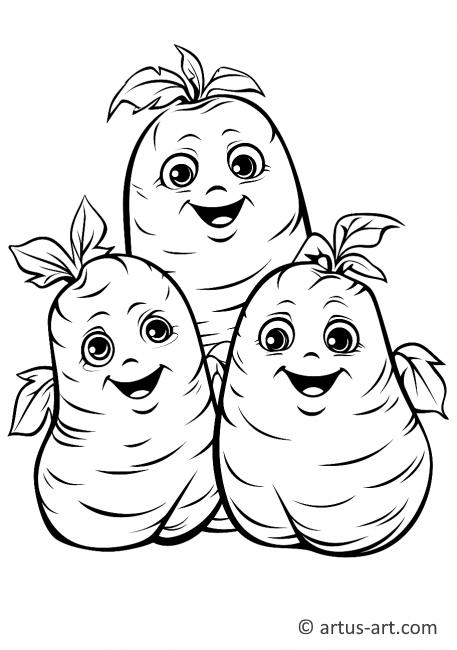 Potato Characters Coloring Page